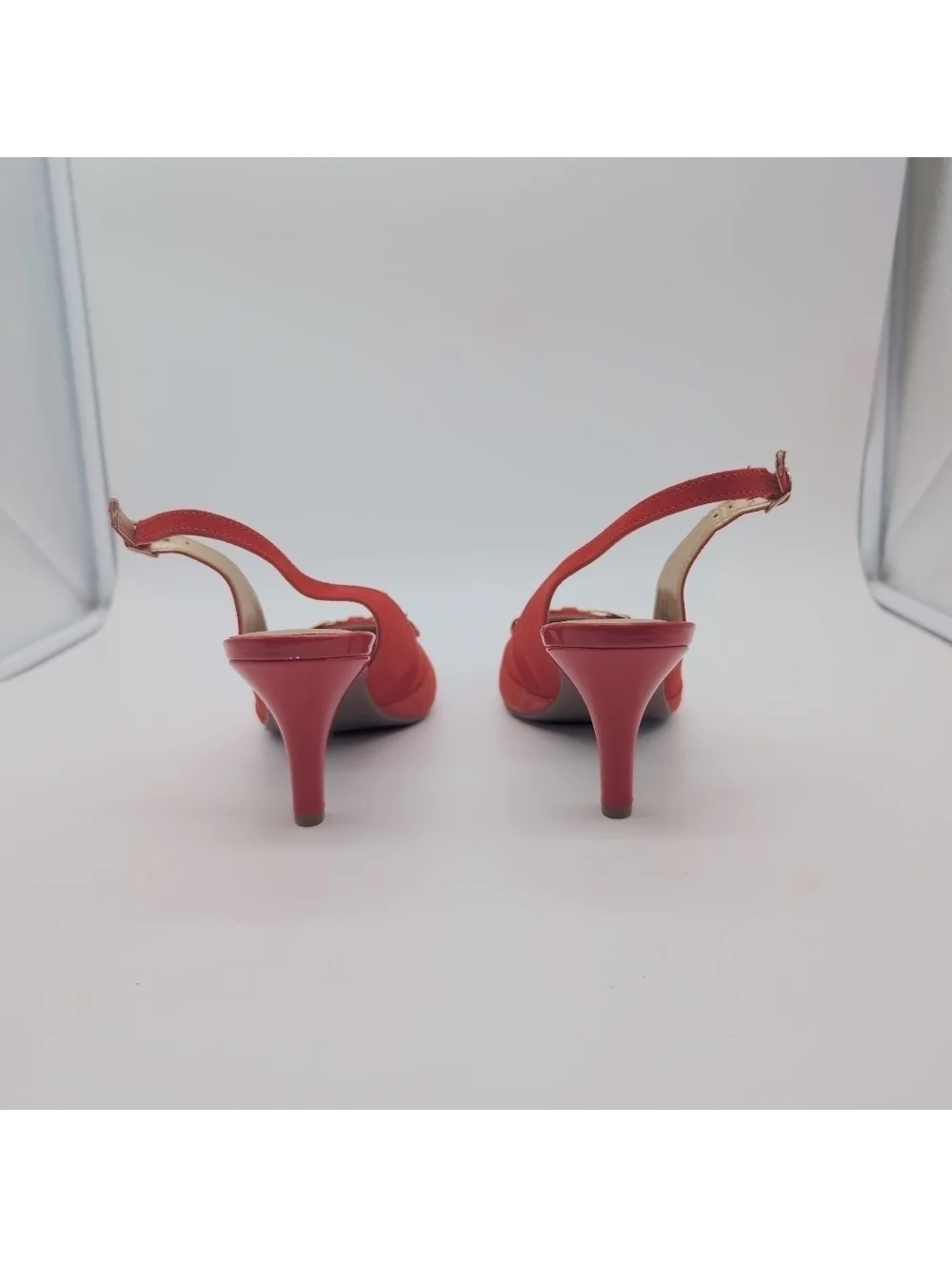 Karen Scott Sz 9.5 Elegant Red Slingback Heels Gladiss